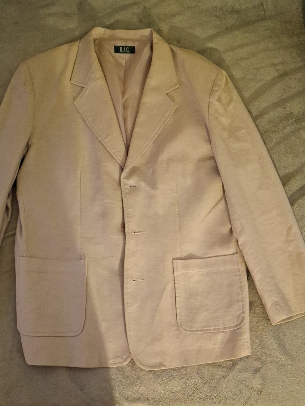 Men's Cream Blazer - Tailored Single-Breasted Jacket